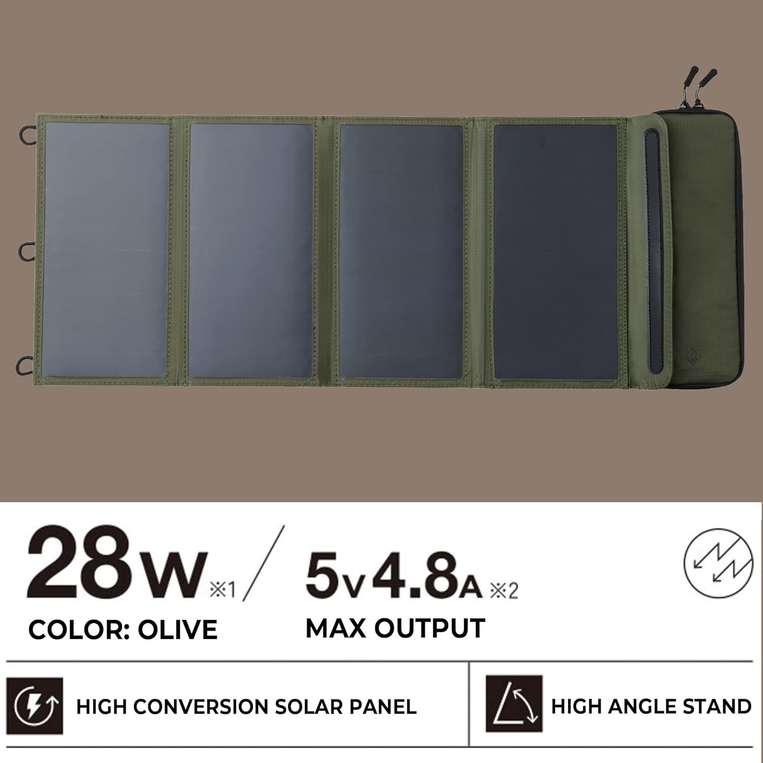 Durable Water-Resistant Solar Panel USB-A Charger