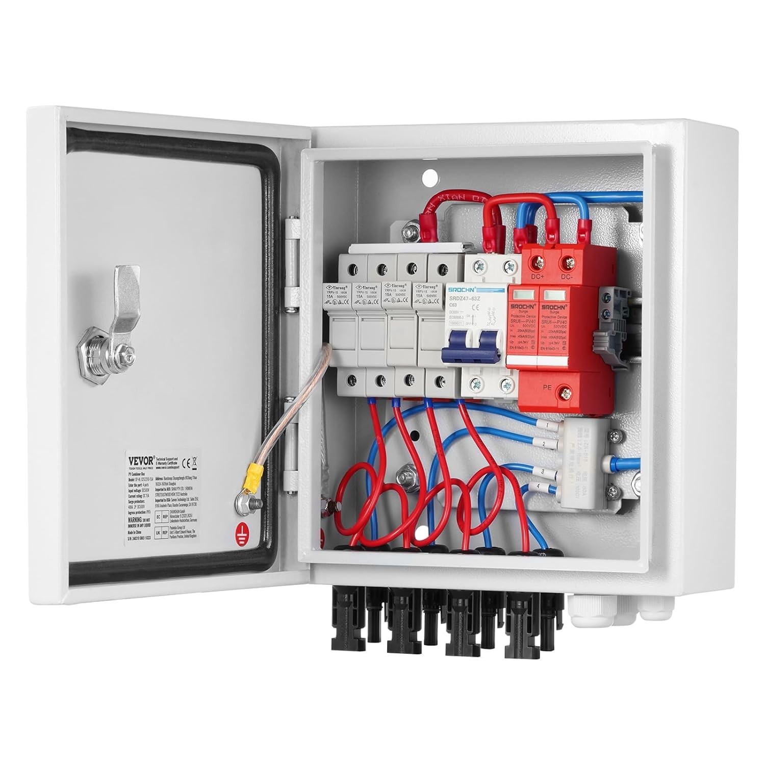 4 String Solar Combiner Box with Lightning Protection & Rating