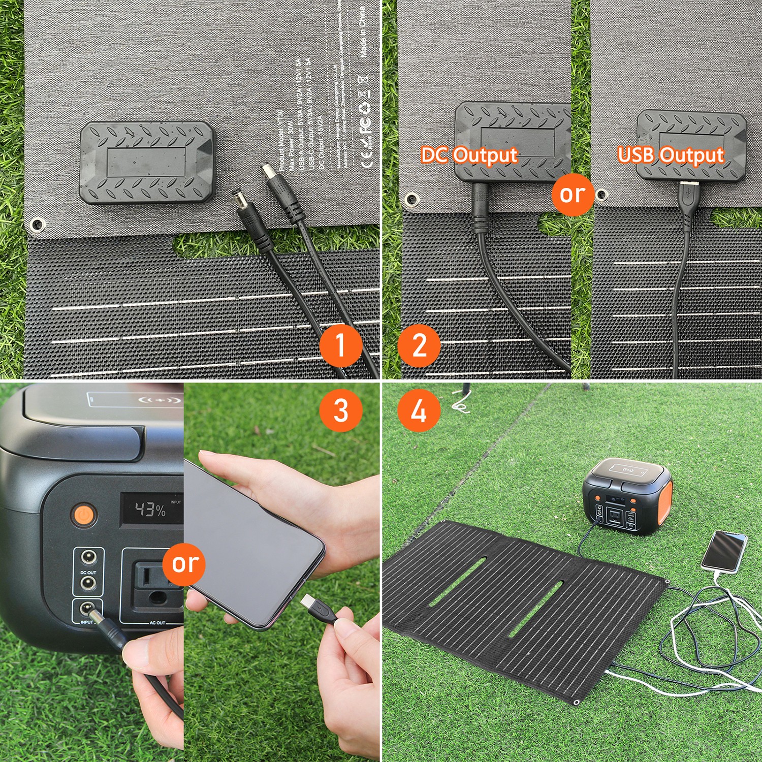 Portable Power Station 150W 97Wh Battery Bank Fast Charging & 30W Solar Panel