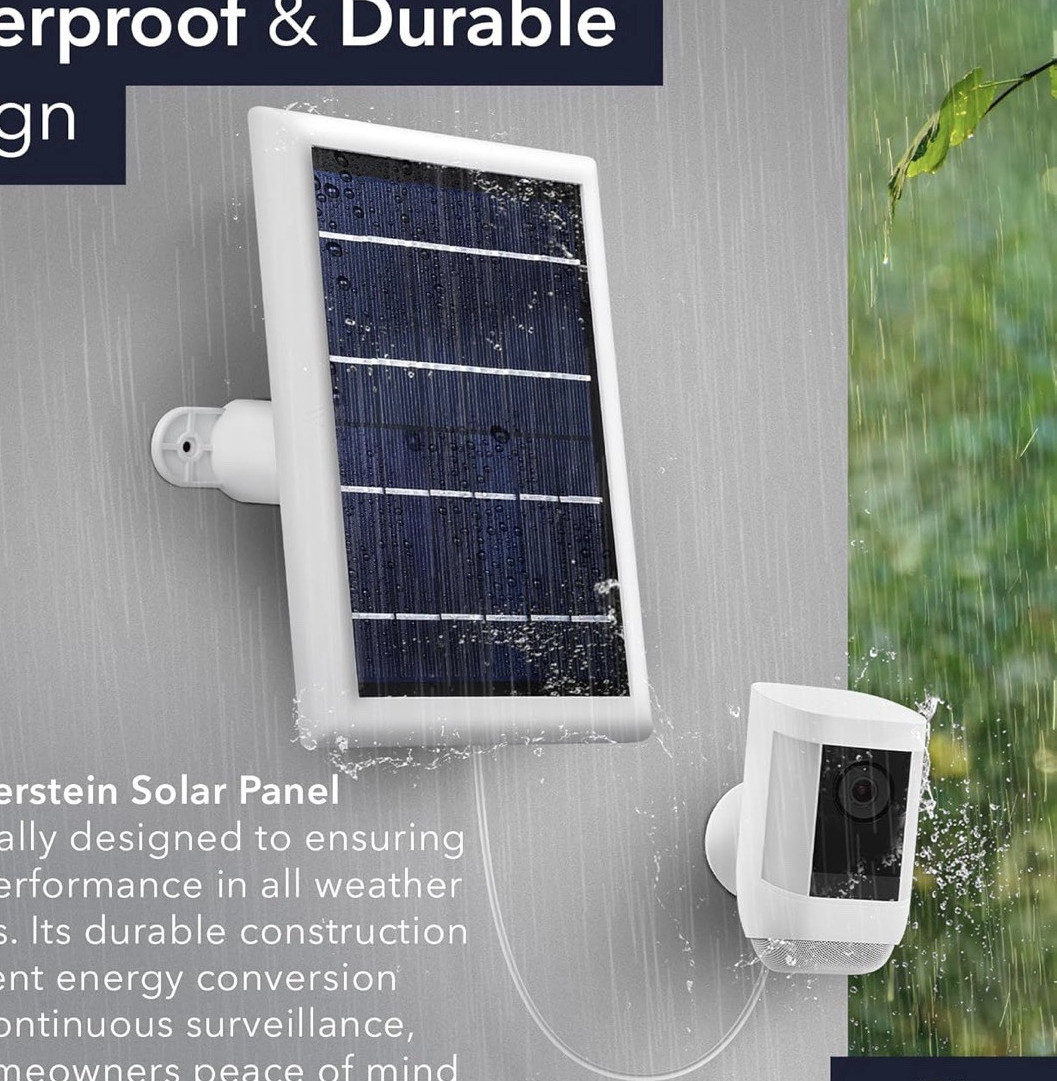 Wasserstein Ring Camera Solar Panel USB-C Waterproof w/ 360° Rotatable Mount