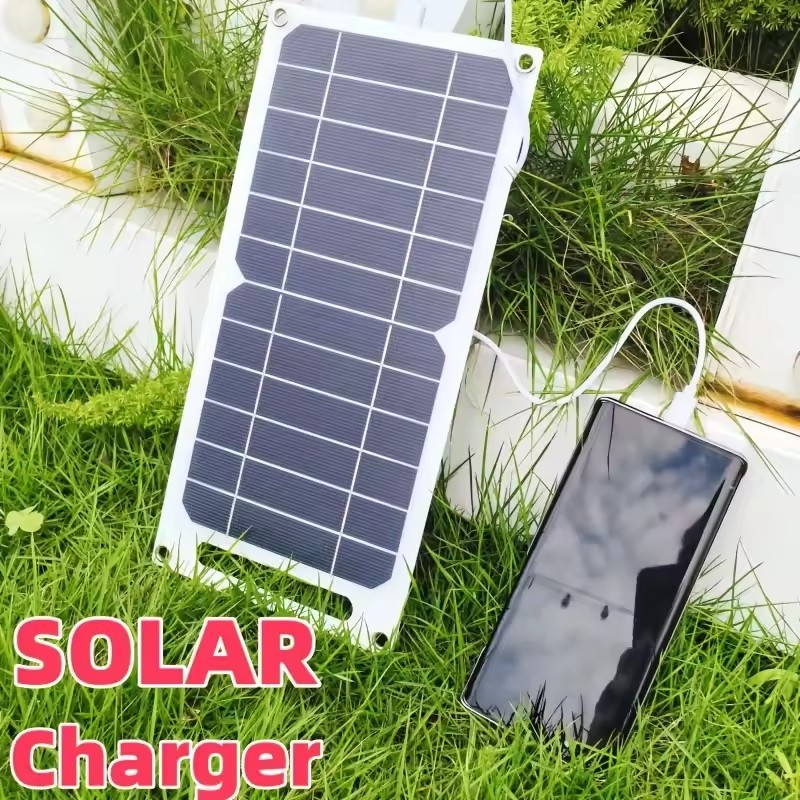 20W 5V Portable Solar Panel Power Bank USB Cell Phone Charger Camping Outdoor