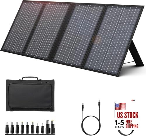 Foldable Solar Panel Charger 60W with 18V DC Output (11 Connectors) for 60w