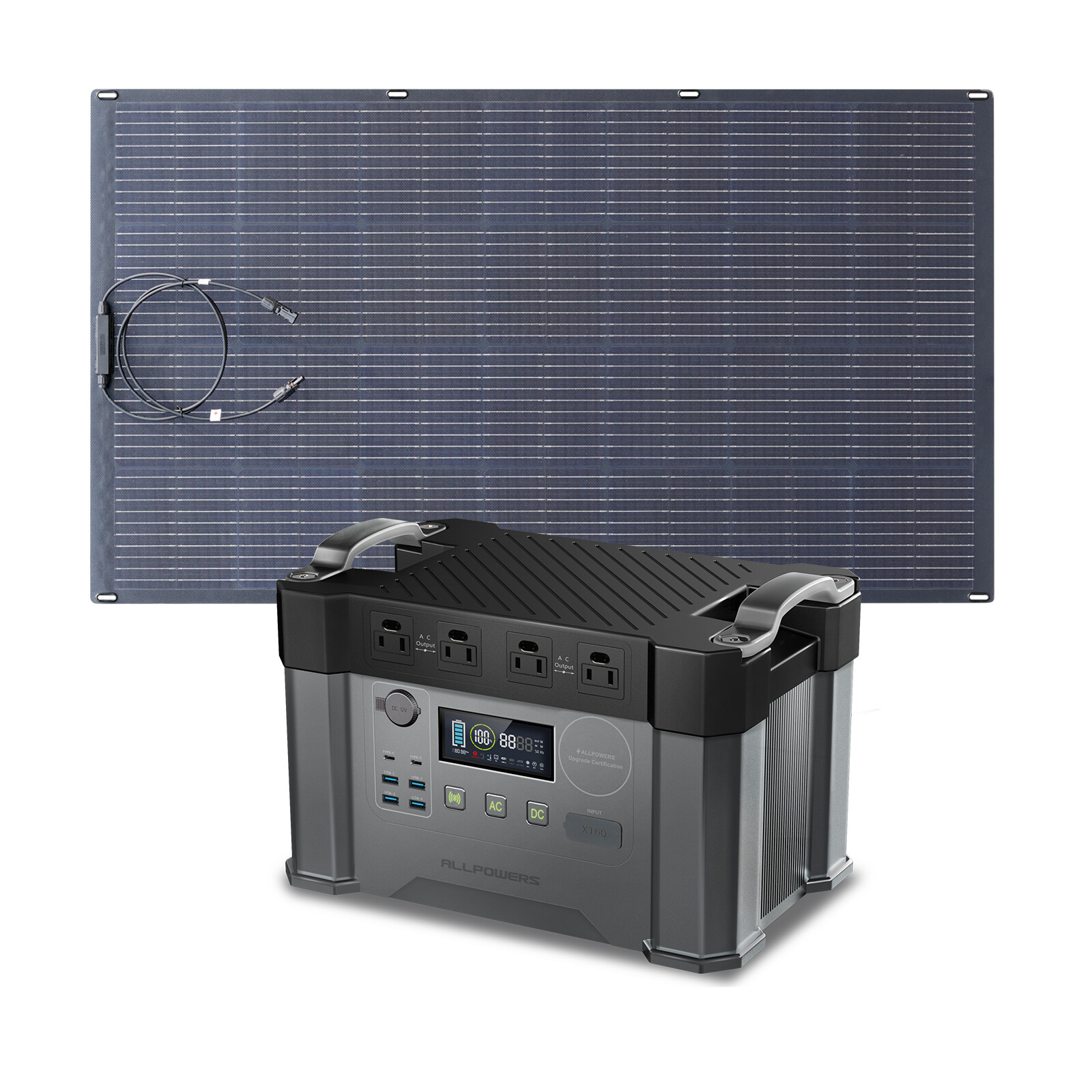ALLPOWERS 2000W Solar Portable Power Station Generator Flexible Solar Panel 200W