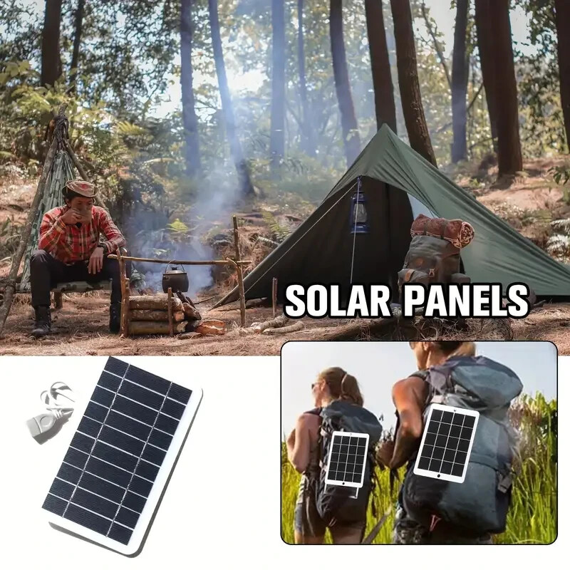 Solar Panel Output USB Outdoor Portable Solar System 5V 2W Mobile Phone Charger.