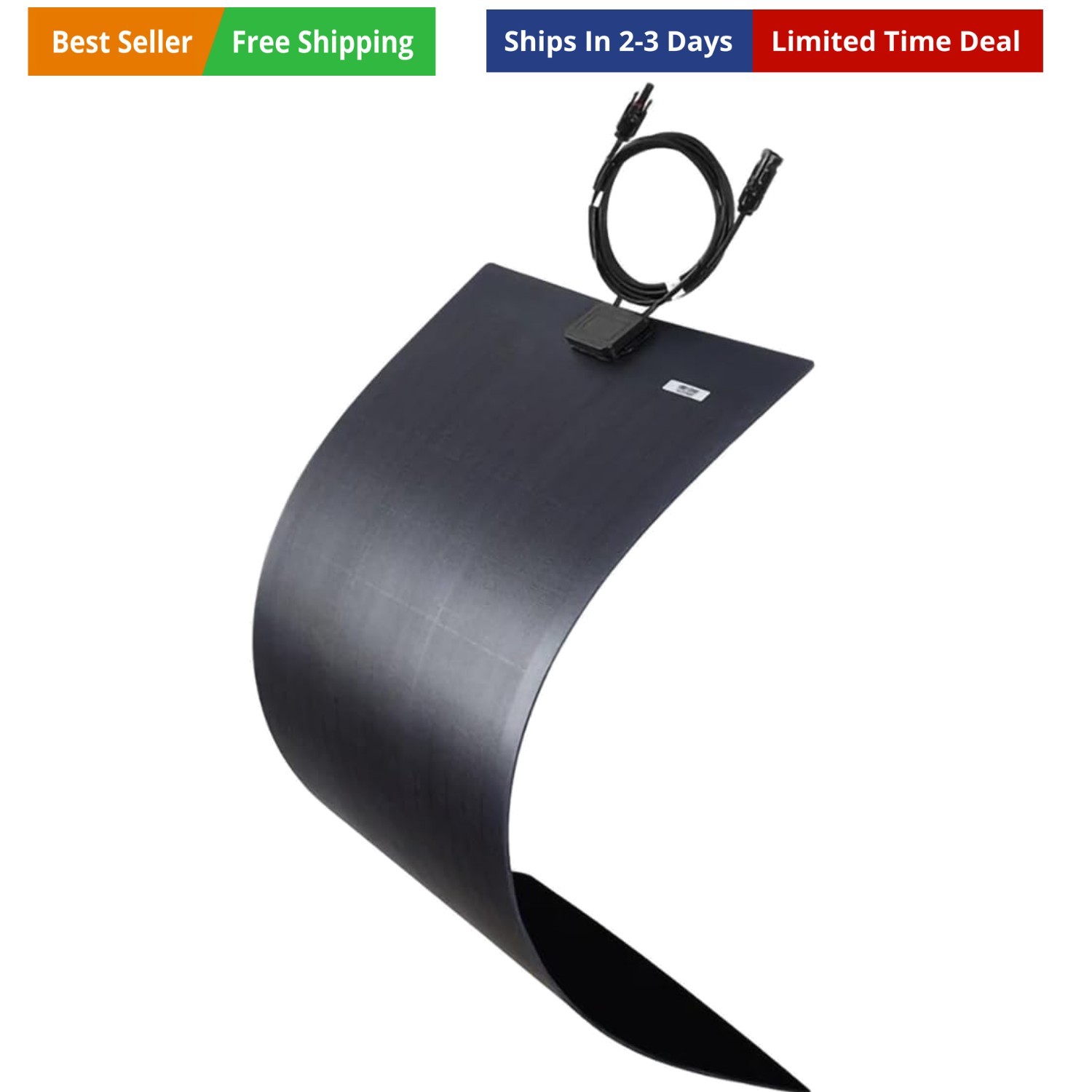 80W 12V Flexible Solar Panel ETFE Black Thin, Monocrystalline High Efficiency…