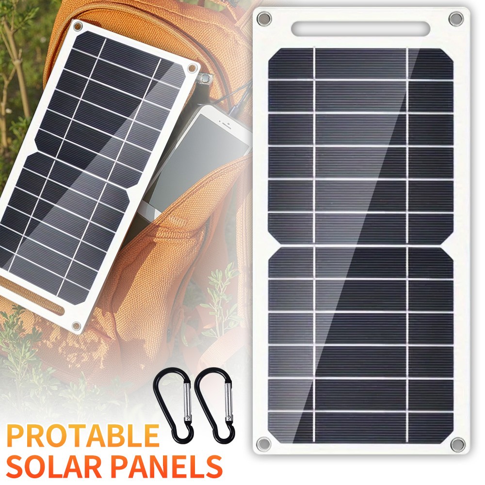 USB Solar Panel Power Bank Outdoor Camping Hiking Phone Charger 5V Portable