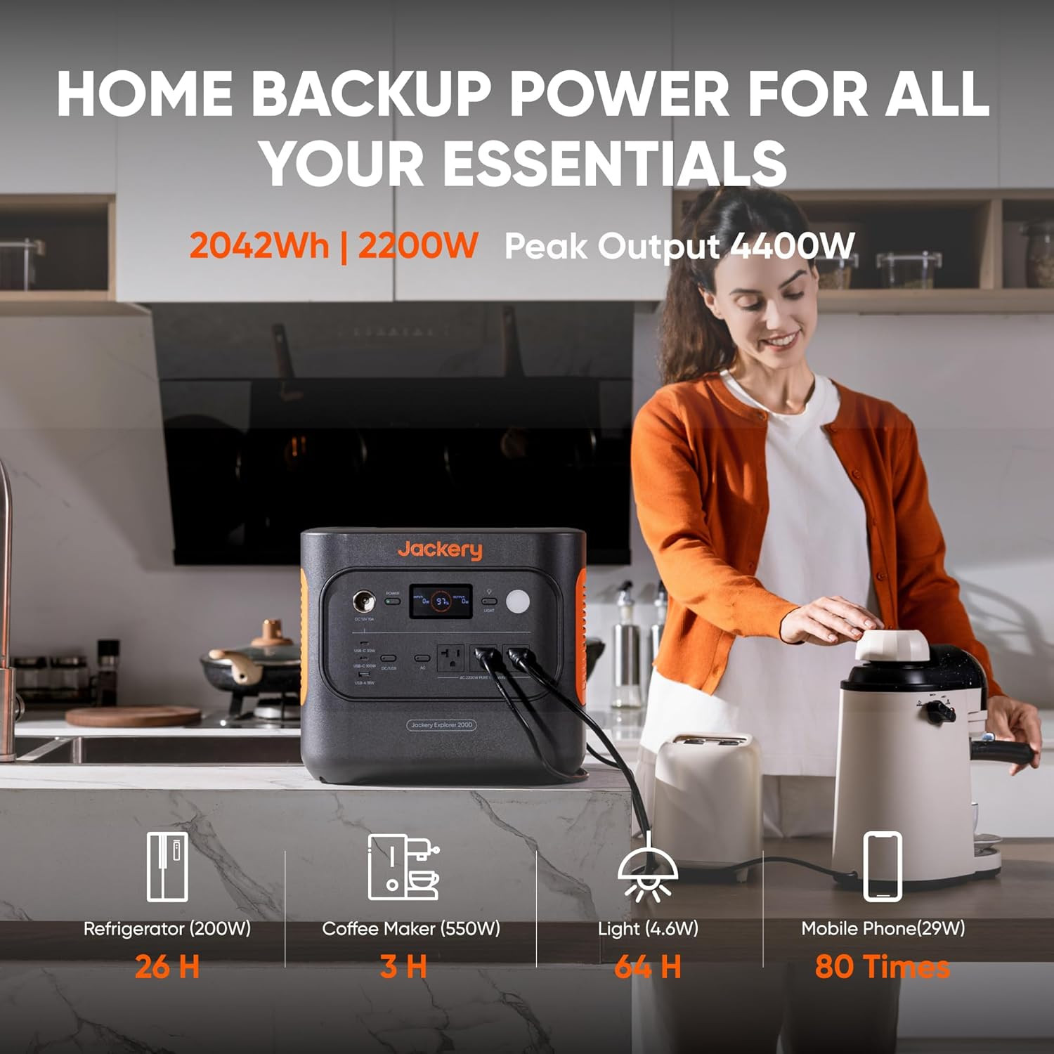 Explorer 2000 V2 Portable Power Station with 2X200W Solar Panels, 2042Wh Lifepo4