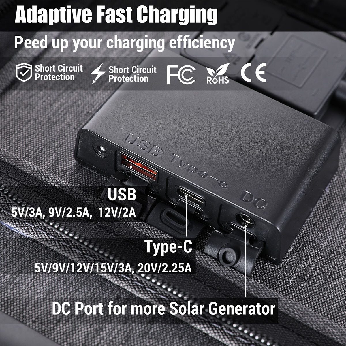 200W Foldable Solar Panel Kit Waterproof IP68 for Outdoor RVs ETFE Solar Charger