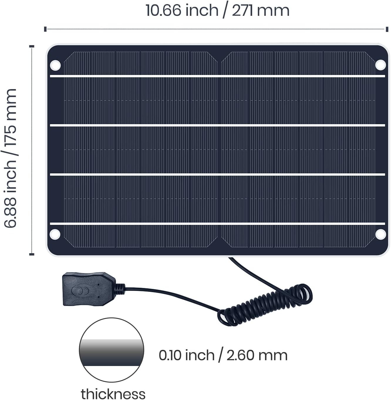 6W Mini USB Solar Panel – Waterproof Monocrystalline Module for Outdoor Use