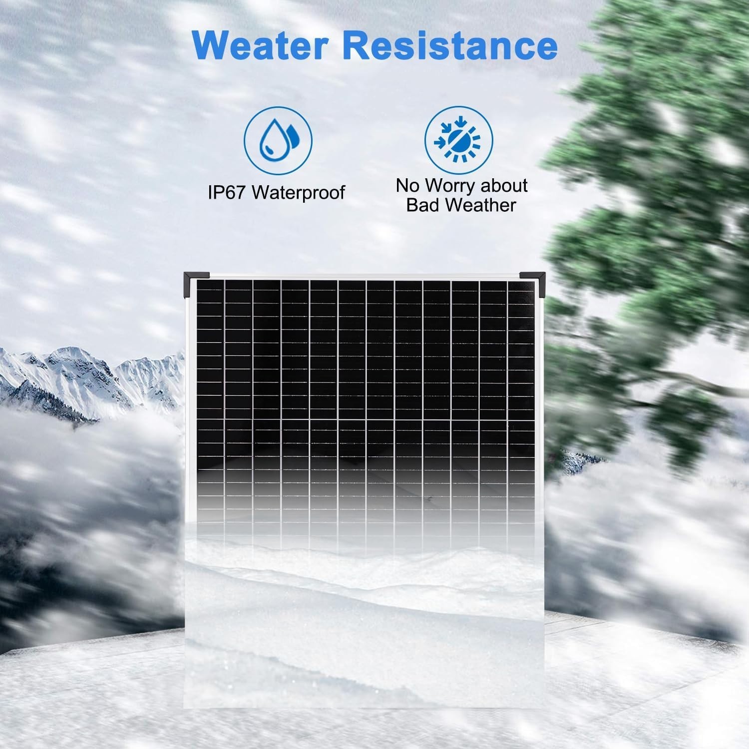 50W/12V Solar Panel Kit with 10A Charge Controller, Monocrystalline Solar Bat…