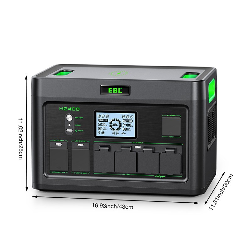 2400W 1843.2Wh Power Station Portable Solar Generator RV LiFePO4 Backup Battery