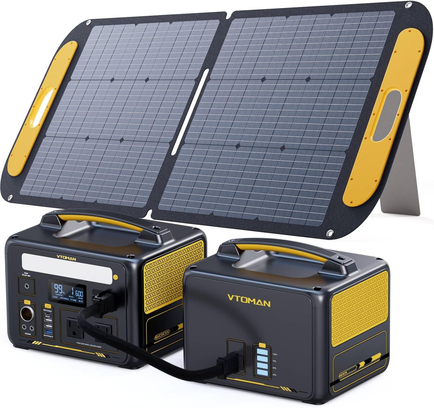 939Wh Portable Power Station Bundle with Extra Battery & 110W Solar Panel Includ