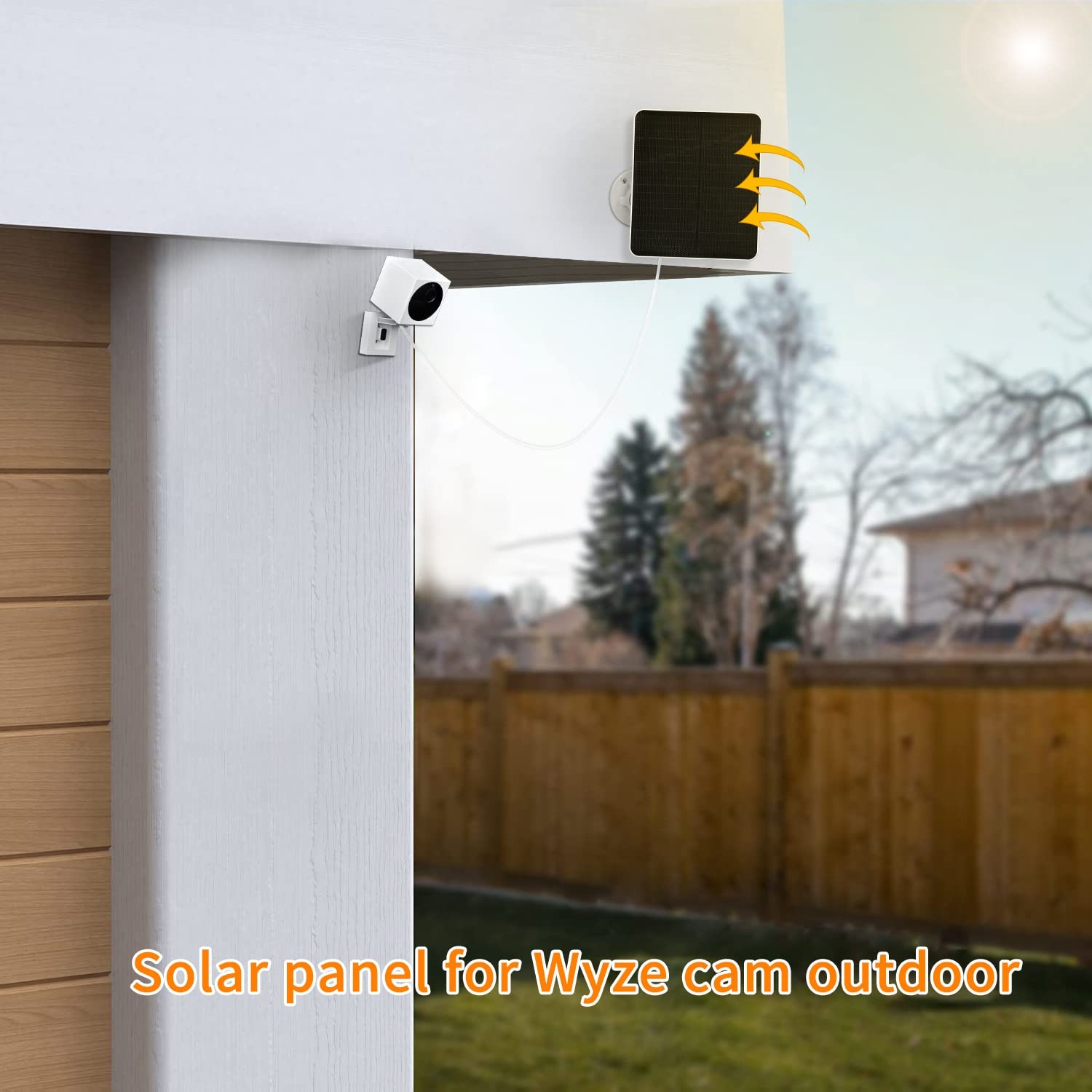 Solar Panel for Security Camera, 6W Solar Panel with Micro USB & USB-C Port,C…