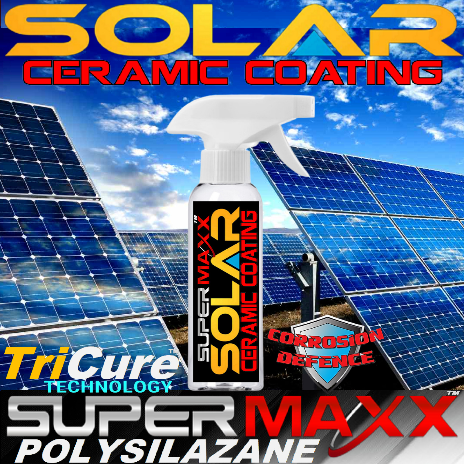 SOLAR PANEL KIT “ADVANCED PROTECTION” SELF CLEANING CERAMIC CLEAR COAT SPRAY