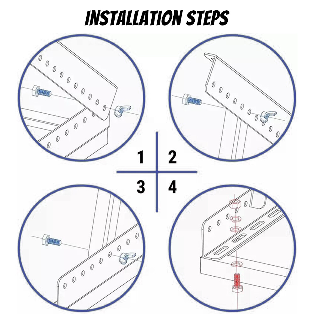 Adjustable Solar Panel Tilt Mounting Rack Bracket (1/2Set) Roof RV Boat Off-Grid