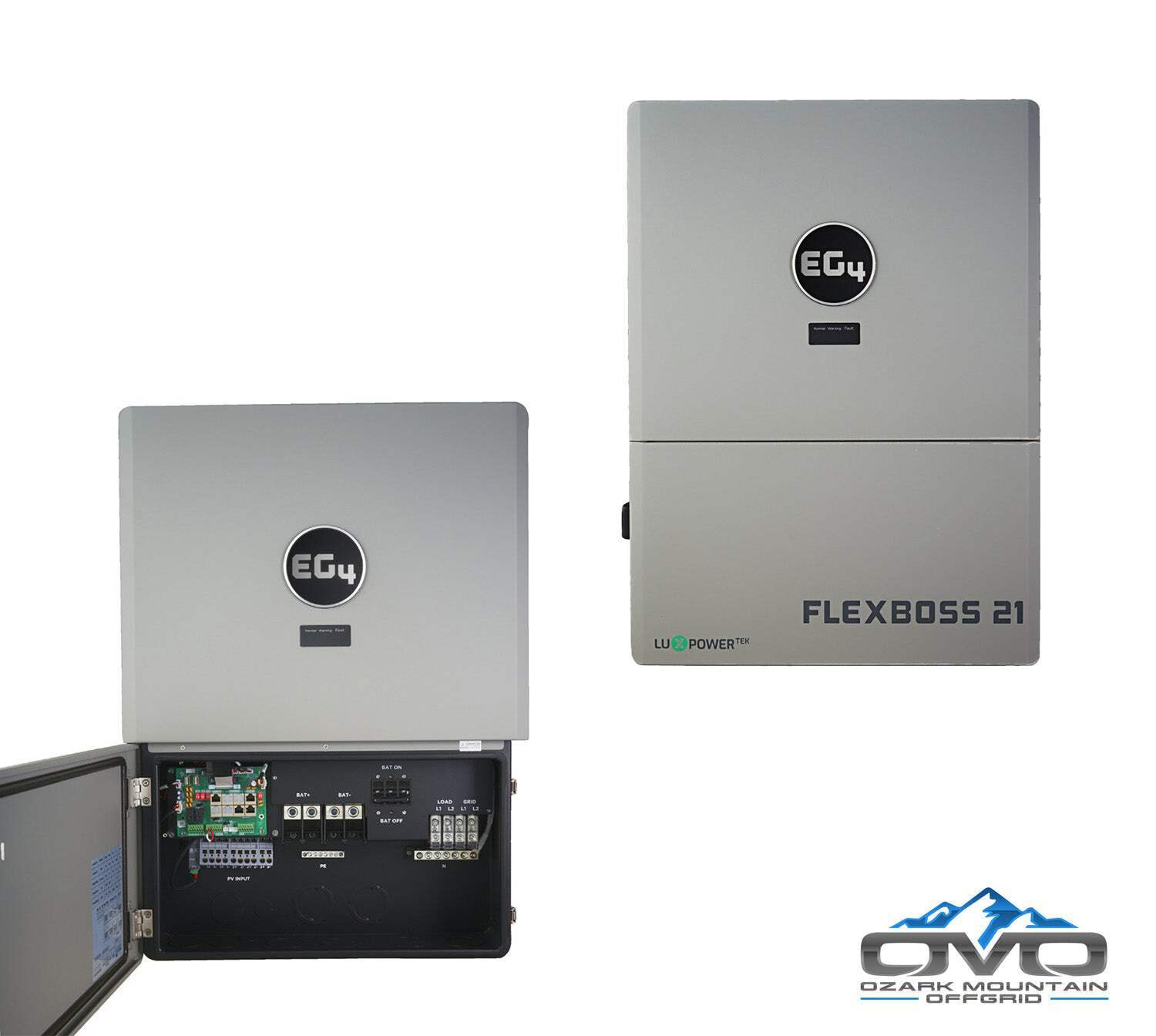 30KW Complete Offgrid Solar Kit + EG4 FlexBOSS21 + 32KW OMO 48V Freedom Series L