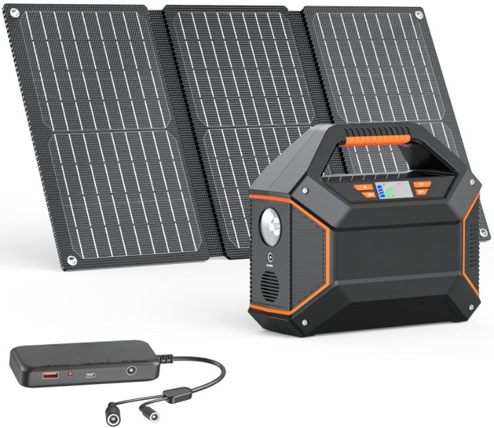Estación de Energía Solar 155Wh con Panel 30W, 100W/150W Pico Portátil, Nuevo