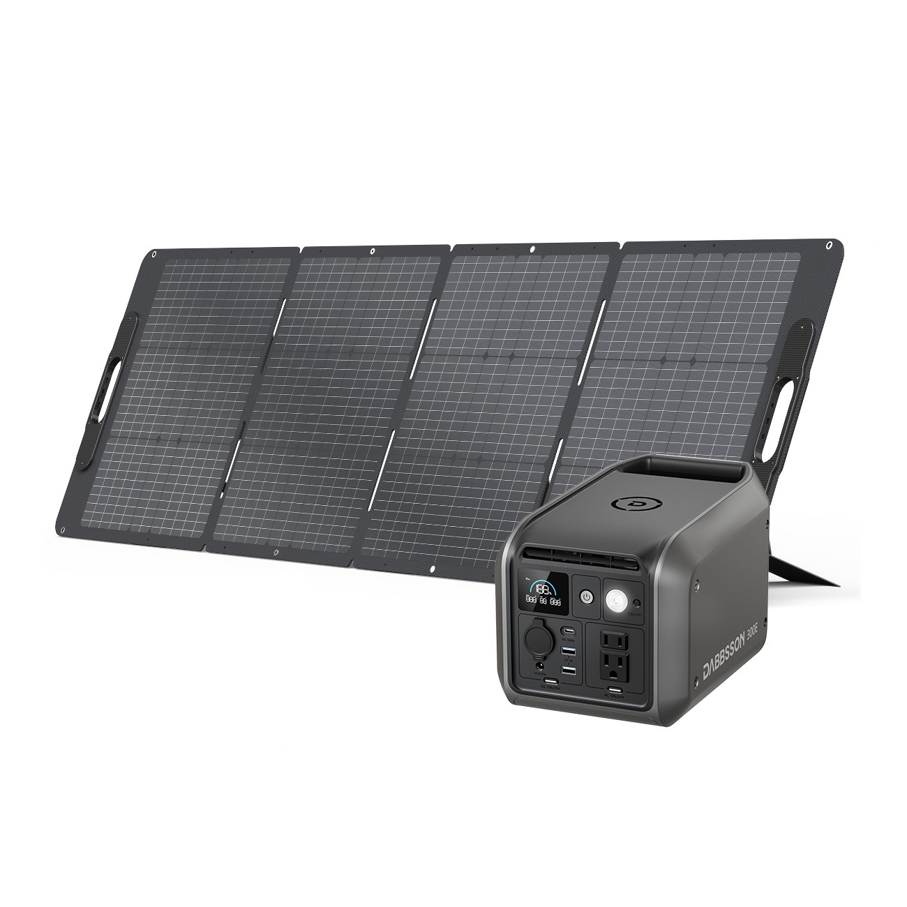Dabbsson Portable Power Station 300W 298Wh LiFePO4 w/ 120W Folding Solar Panel