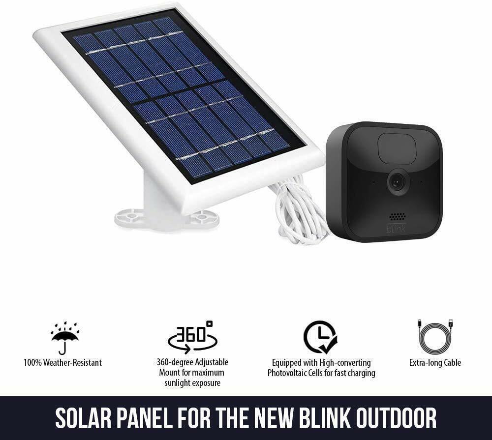 Wasserstein Solar Panel with Internal Battery Compatible with Blink Outdoor