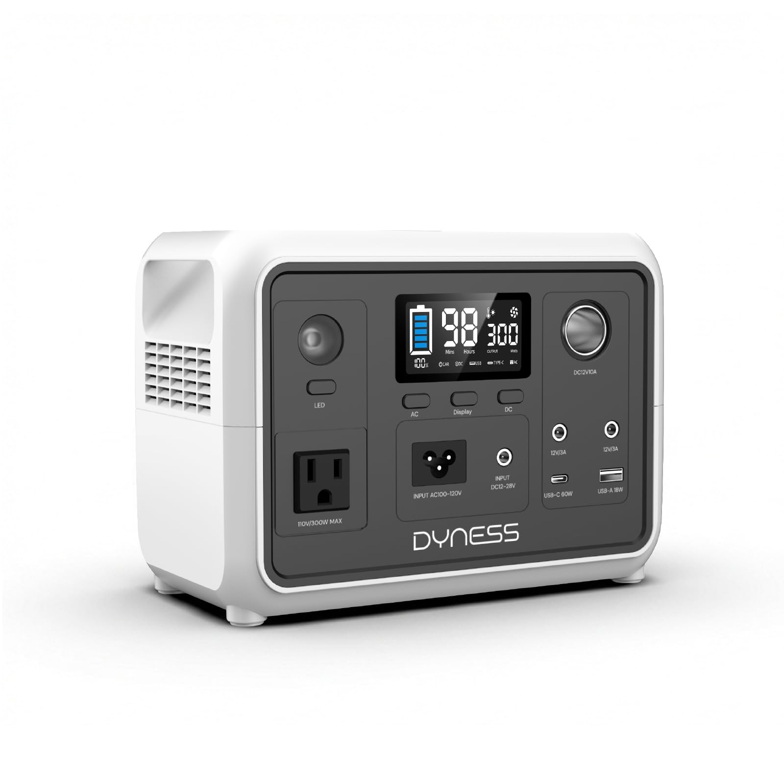 DYNESS 300W Portable Generator 256Wh LiFePO4 Solar Ready
