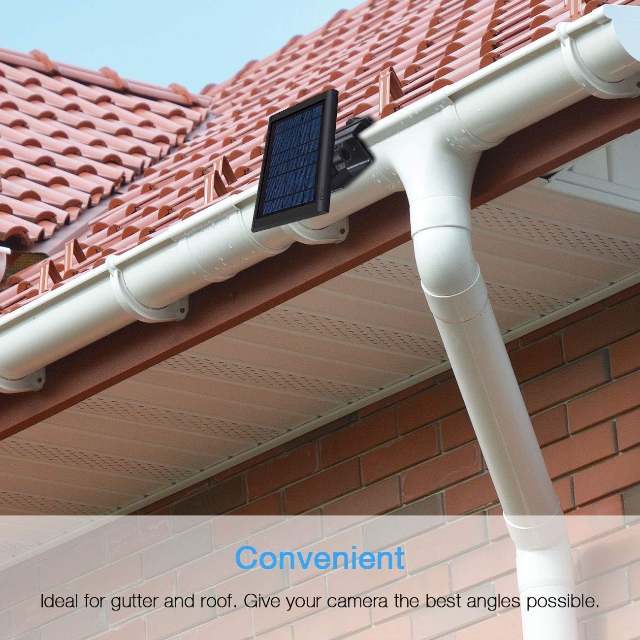 HOLACA Weatherproof Gutter Mount for Ring Solar Panel- Adjustable Aluminum Alloy