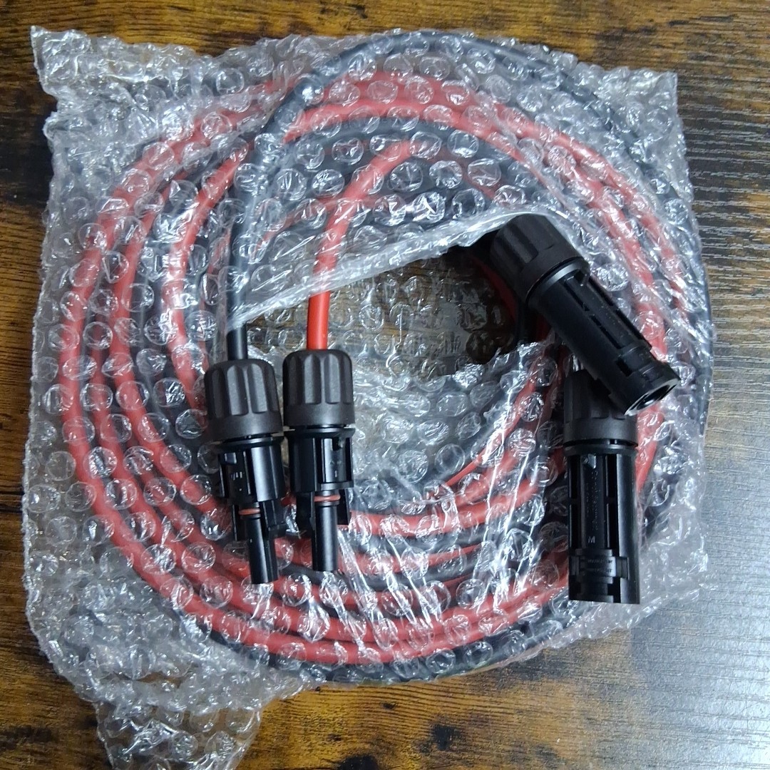 25ft Black + Red 10AWG Solar Panel Extension Cable Flexible Wire Connectors