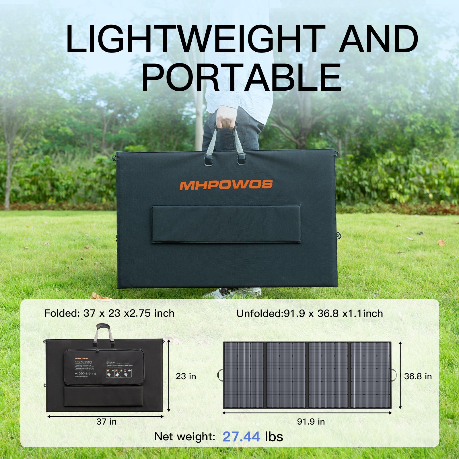 400W Solar Panel Foldable kit for EcoFlow Delta 2 Power station Refurbished