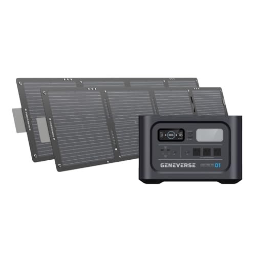 GENEVERSE 1210WH SOLAR GENERATOR BUNDLE 60-GVUS-SG2M2 – BLACK