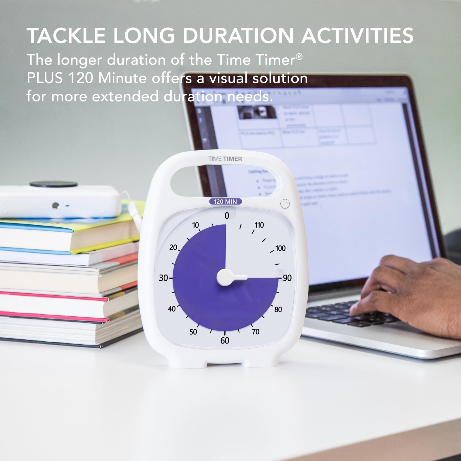 TIME TIMER PLUS 120 Minute Desk Visual Timer Countdown Timer with Portable Ha…