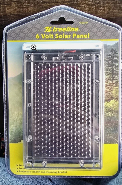 Treeline 6 Volt Solar Panel, Protective Conduit & Mounting Bracket, NEW