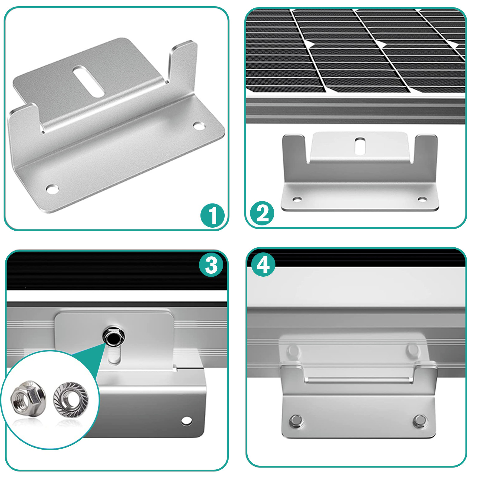 16 Sets Solar Panel Z Bracket Mounting Mounts Set Solar Panel RV Boat Roof Wall
