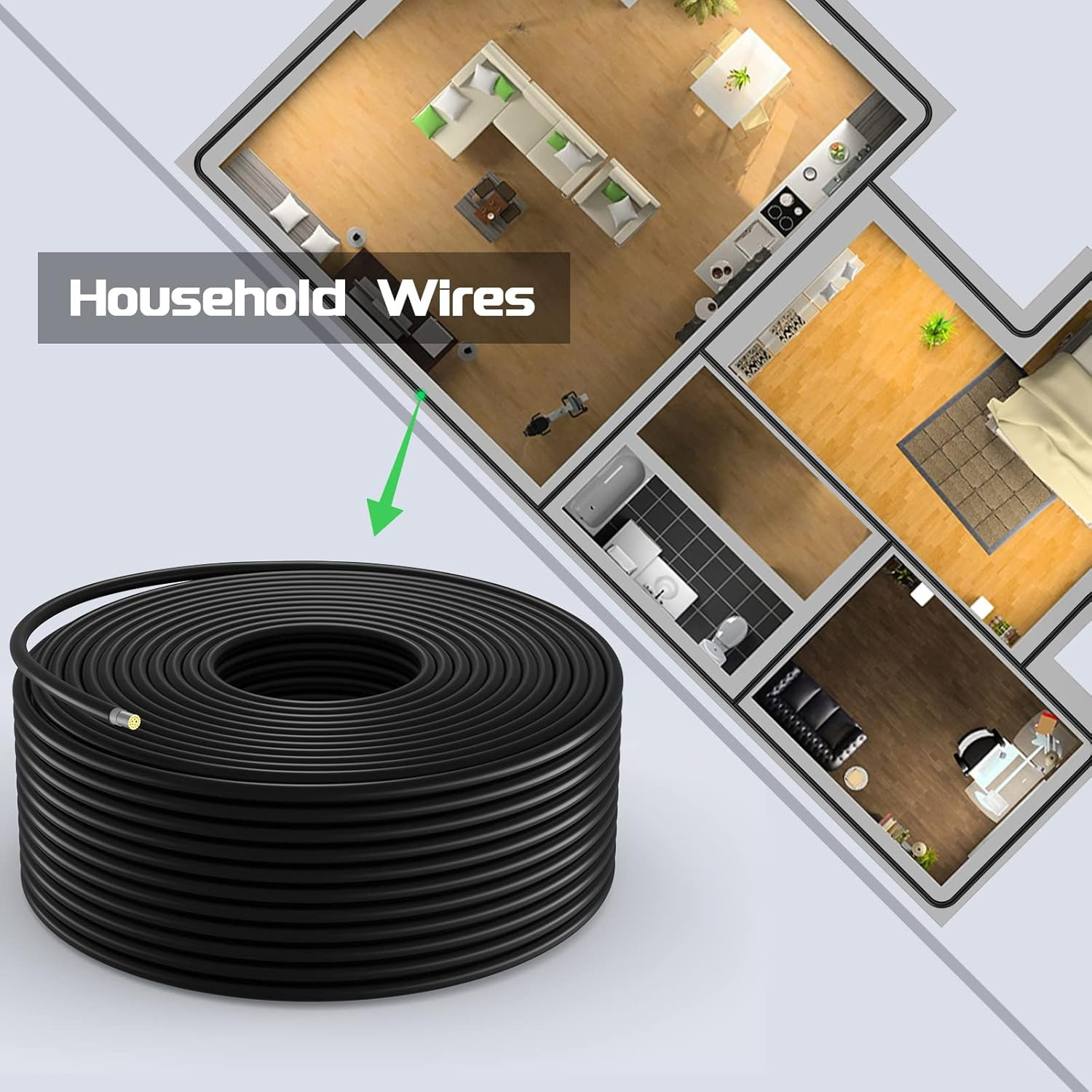 200FT Black Solar Extension Wire, 10AWG Tinned Copper, Solar Panel Cable for Out