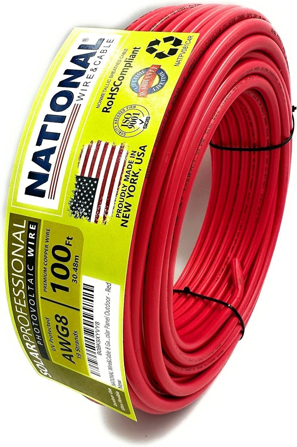 Wire & Cable 8 Gauge Solar Panel Wire 2×100 Ft Copper PV Wire UV Resistant Cable