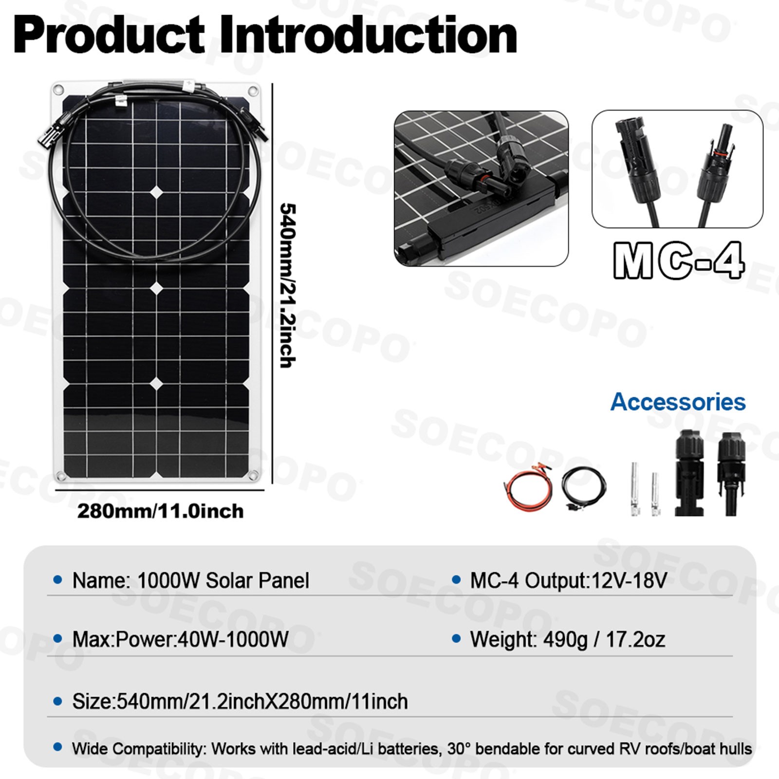 7000W Solar System Kit 100A Controller DC12V AC110 220V Panel for RV Boat CampIY