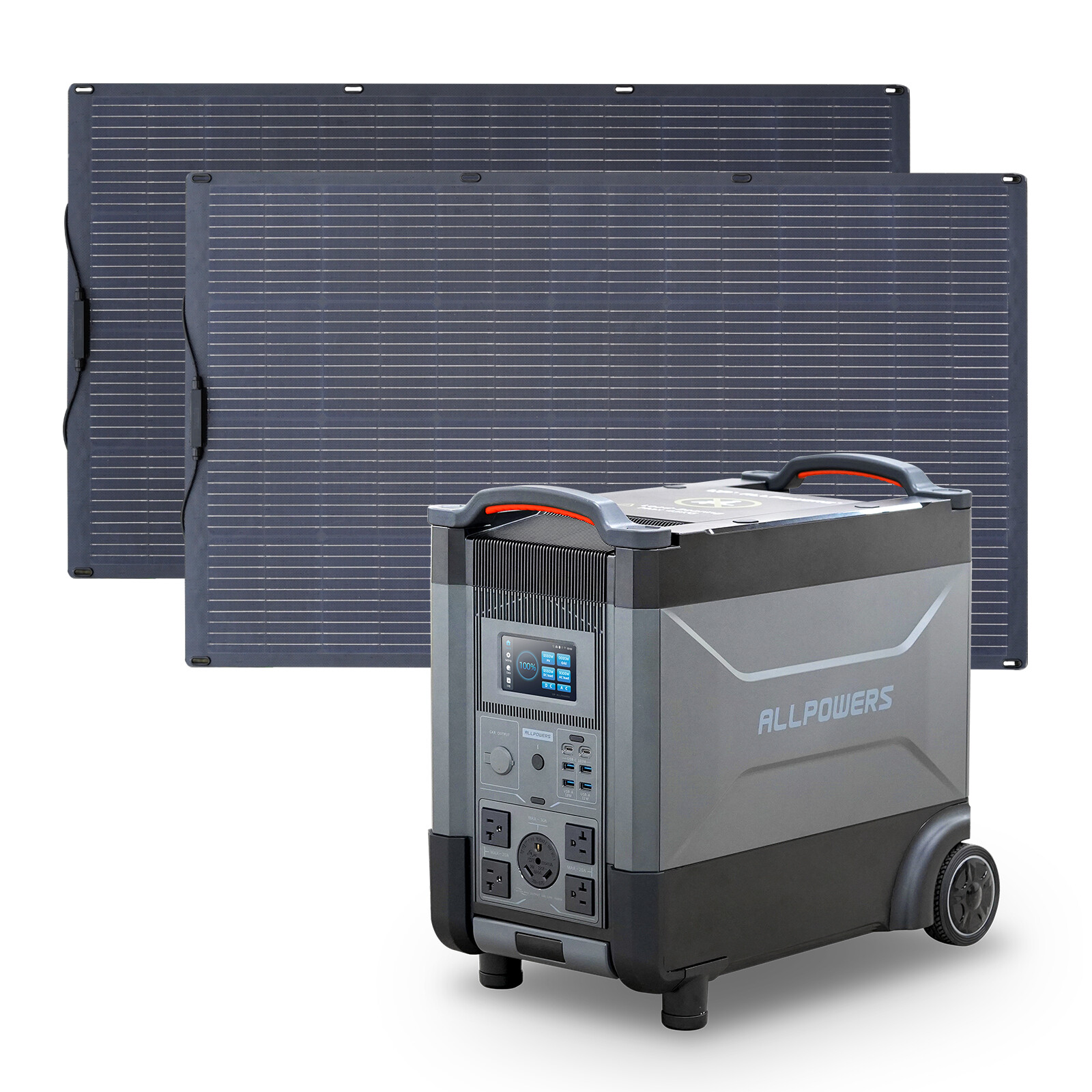 ALLPOWERS R4000 4000W Portable Generator Station Battery & 2x Solar Panels 200W