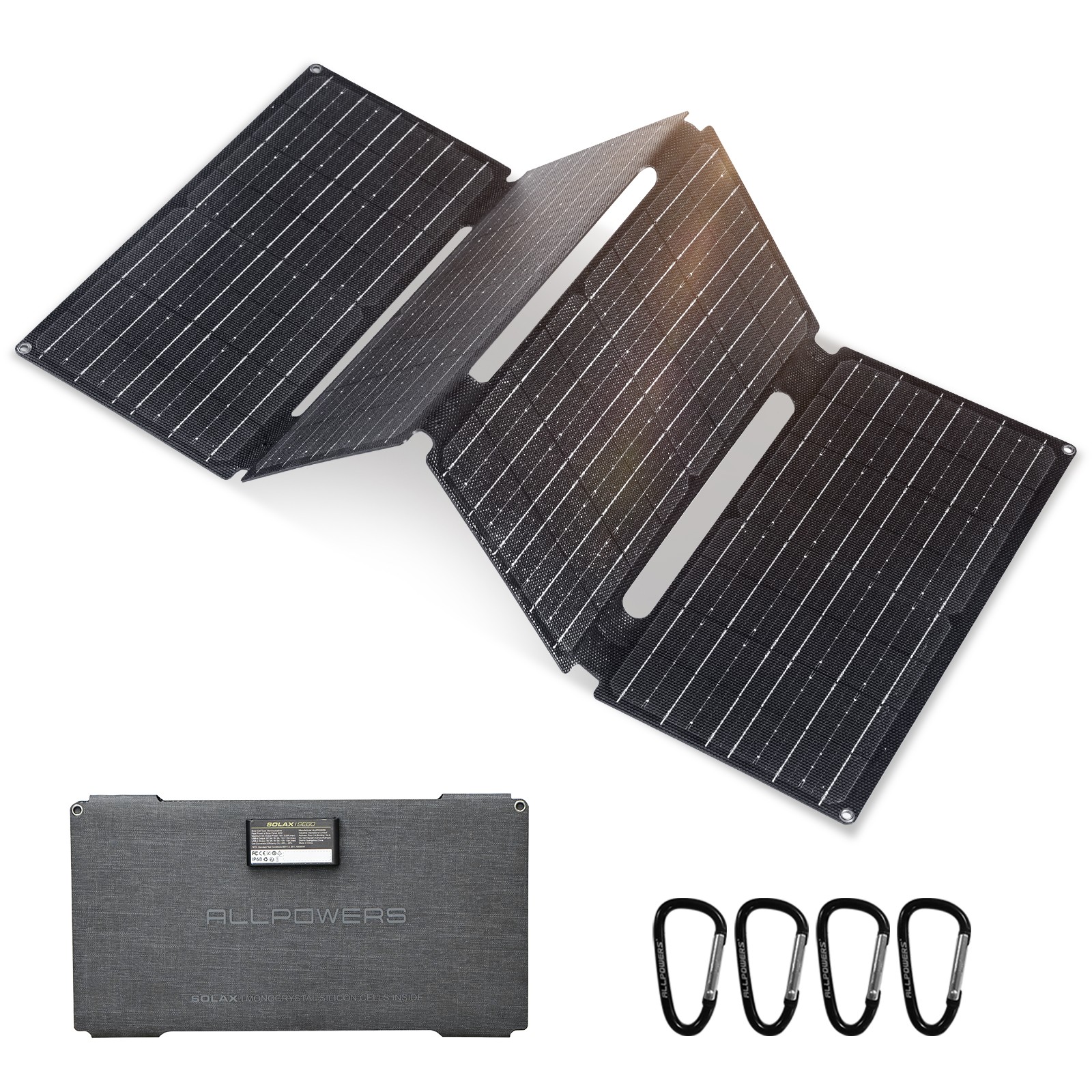 ALLPOWERS Portable Solar Panel 60W Foldable Solar Panel Charger for Camping Fish