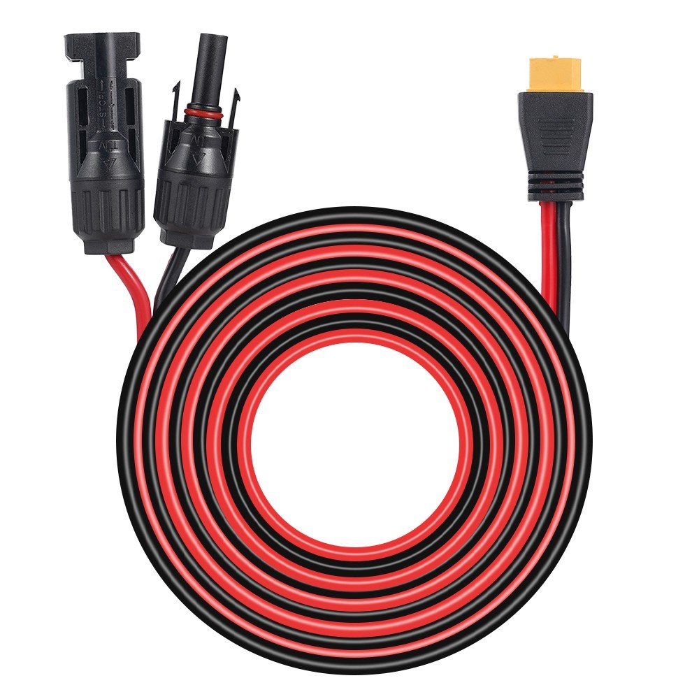 20ft Solar Panel Extension Cable Wire XT60 Female to Solar Connectors Black Red
