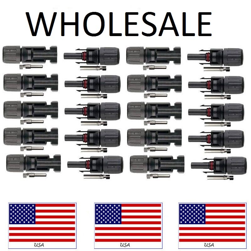 10/20/50/100 Pairs Male Female Wire Cable Connector Set Solar Panel Waterproof