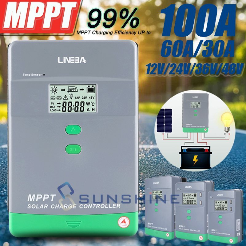 MPPT Solar Panel Charge Controller 12V/24V/36V/48V LifePO4 Regulator Auto Track