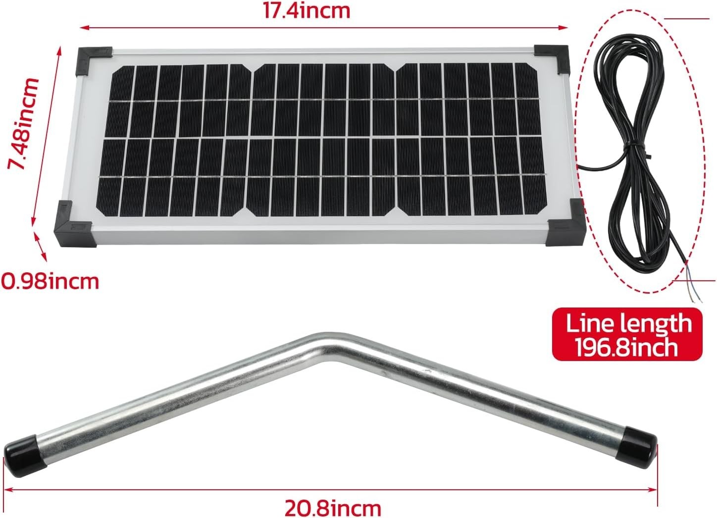 FM123 Solar Panel Kit,Compatible with Mighty Mule Automatic Gate Openers,10 Watt