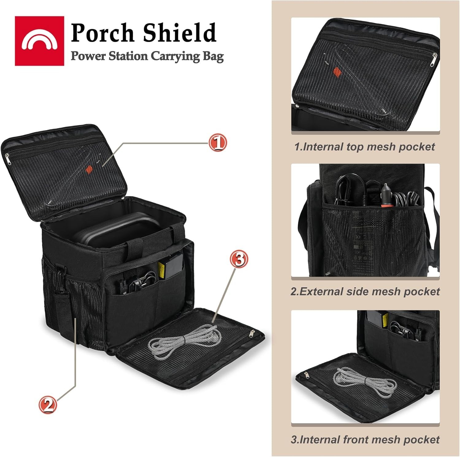 Durable 600D Polyester Storage Bag for Jackery Explorer 160 240 300 | Waterproof
