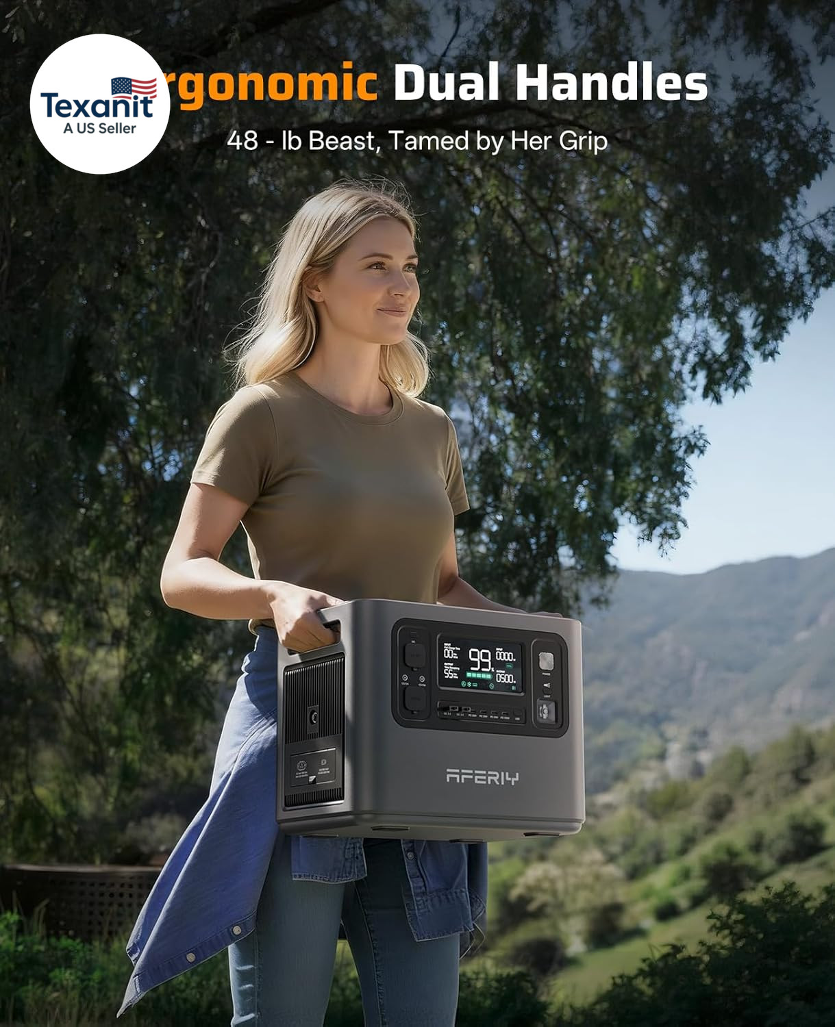 2048Wh Portable Power Station 2400W (Peak 4800W),P210 Lifepo4 Battery Generator,