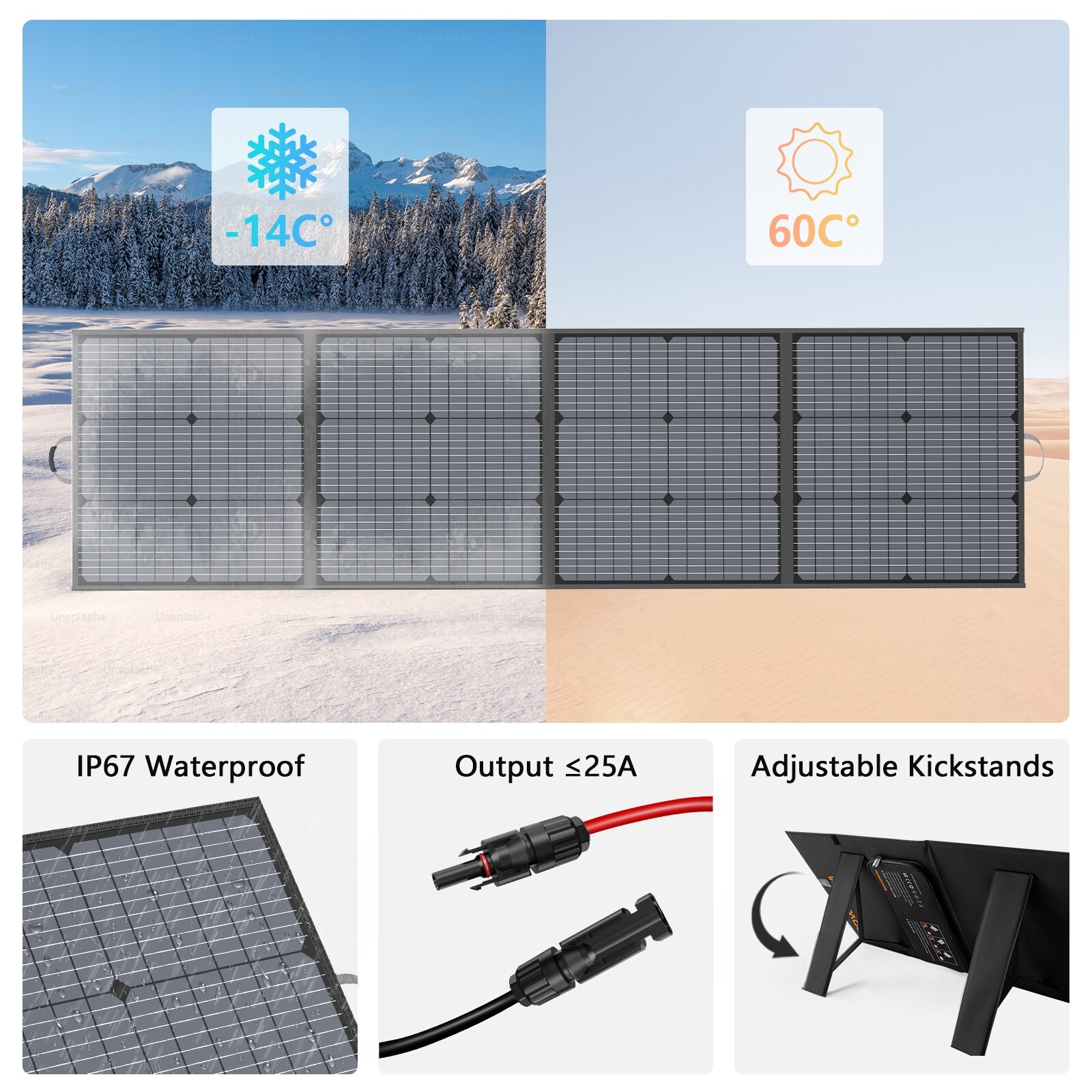 400W Solar Panel 110W 220W for Bluetti Elite 100 200 V2 Elite 300 400 Generator