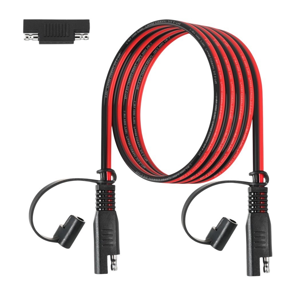 14AWG SAE Extension Cable 6FT with Polarity Adapter for Solar Panel RV Battery