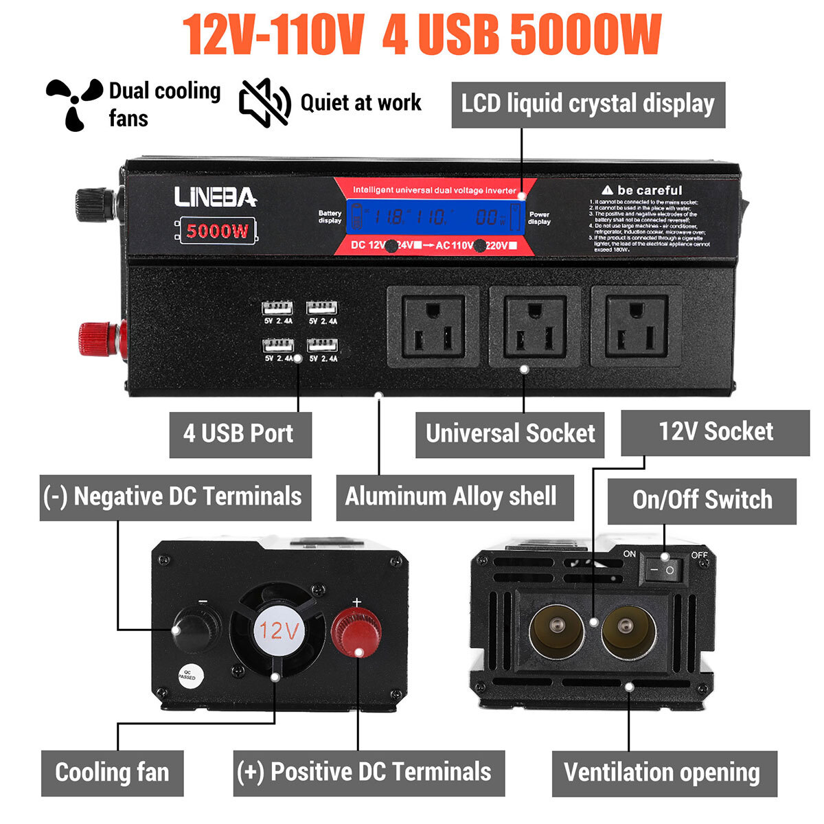 400W Complete Solar Panel Kit with 5000W Power Generator 30A 110V Grid System