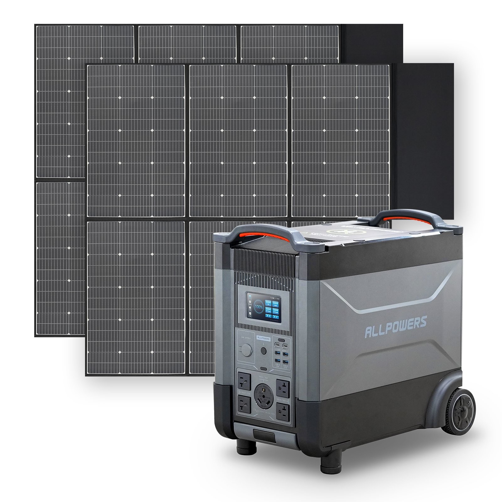 ALLPOWERS 4000W R4000 Portable Power Station Home Battery 600W Mono Solar Panel