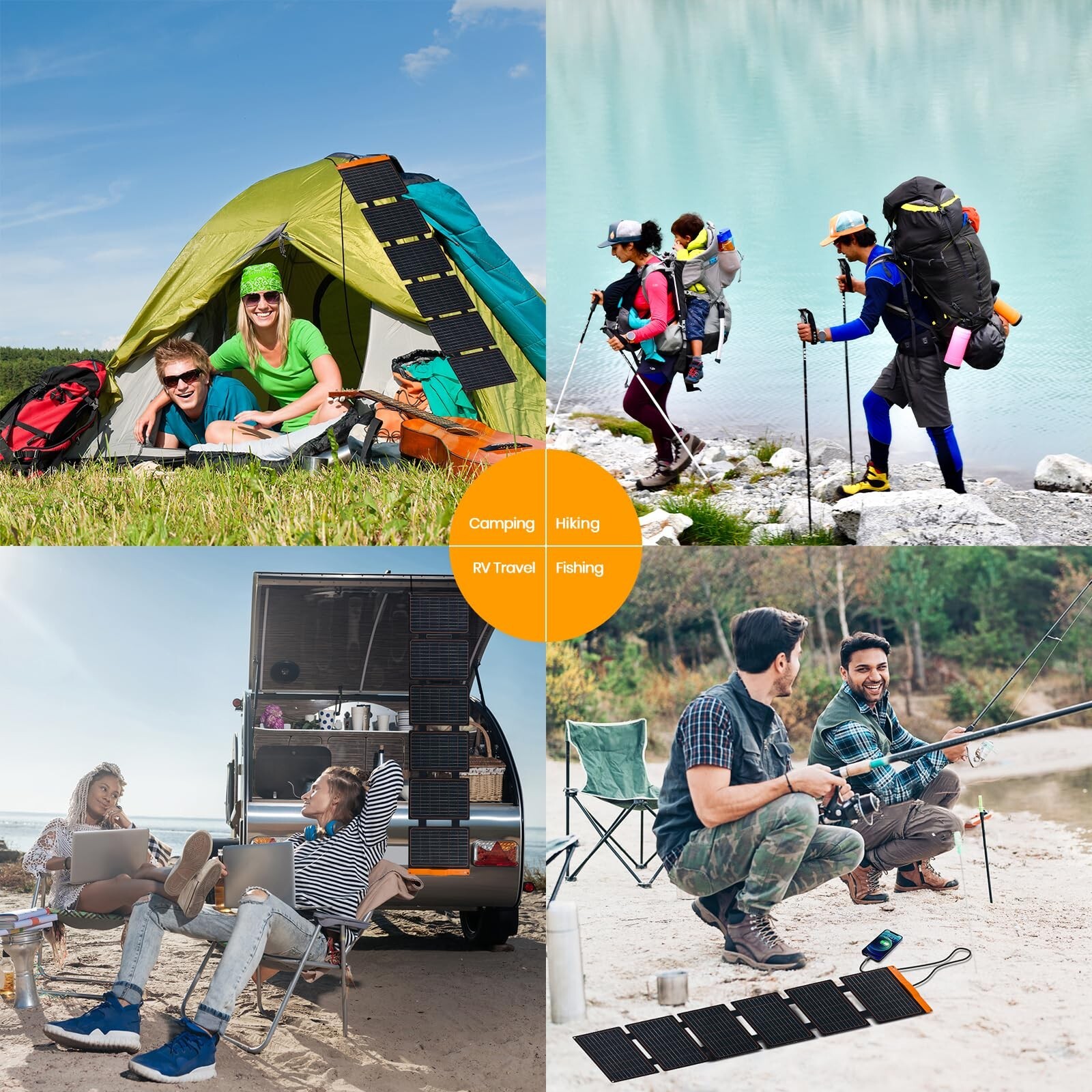 60W Foldable Solar Panel, Portable Solar Charger with USB-C PD3.0 / USB-A QC3…