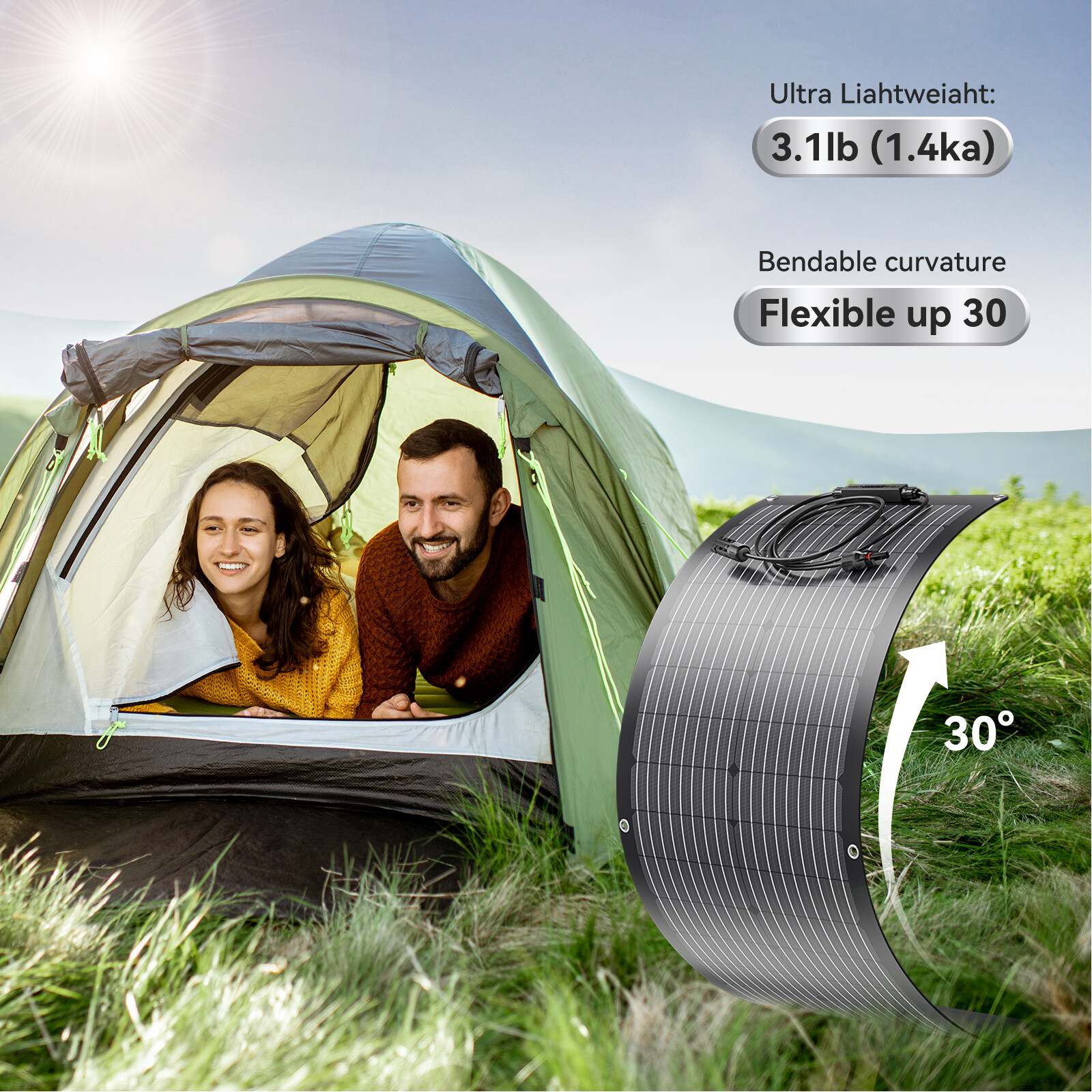 100W 200W Flexible Solar Panel Portable 12V for Camping/Home/Car Battery/Rooftop