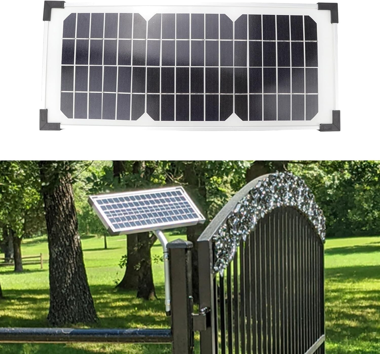 FM123 Solar Panel Kit,Compatible with Mighty Mule Automatic Gate Openers,10 Watt