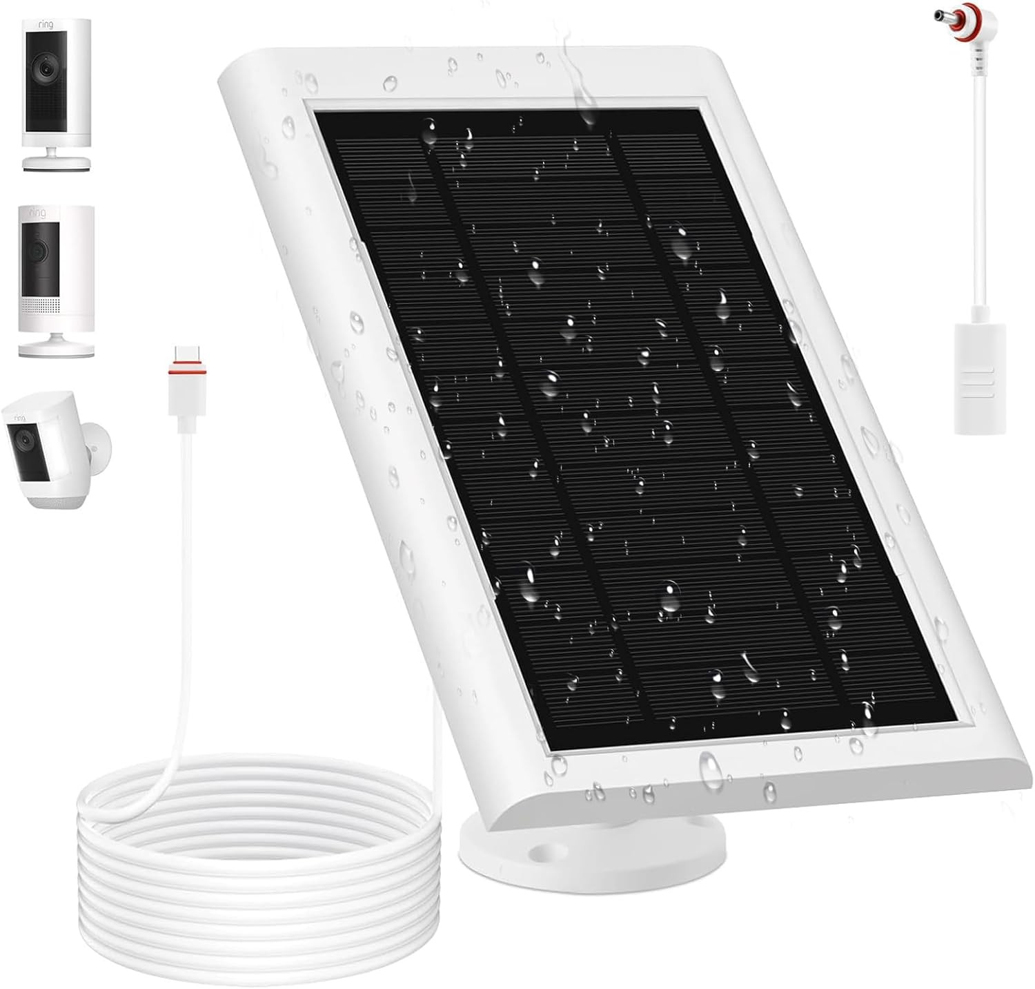 Solar Panel for Ring Camera 2Nd Generation Dustproof Waterproof 5W Solar Panel